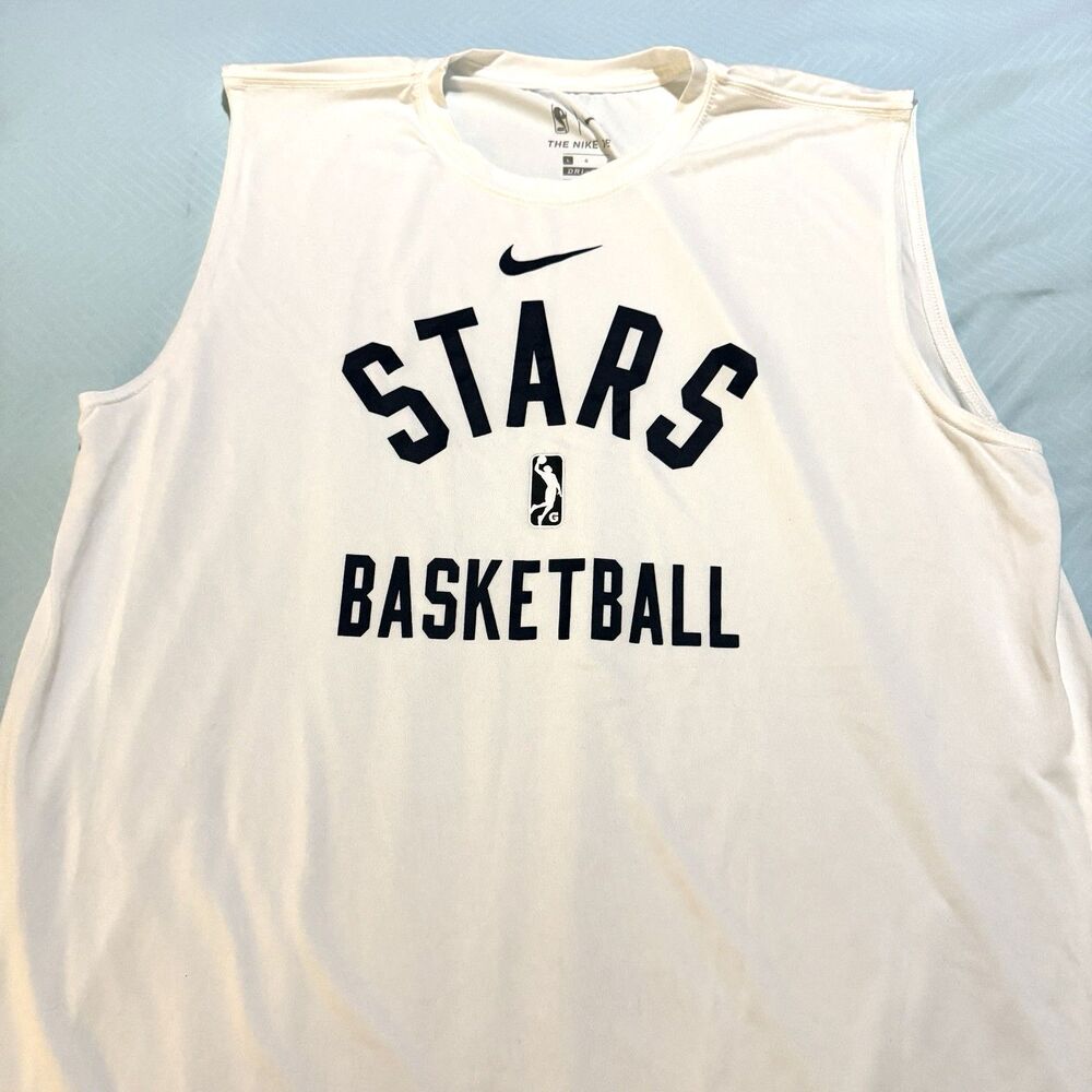 Vtg Nike Dri-FIT Sleeveless Mens Shirt STARS Basketball Tech NBA Training L
